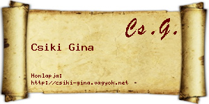 Csiki Gina névjegykártya